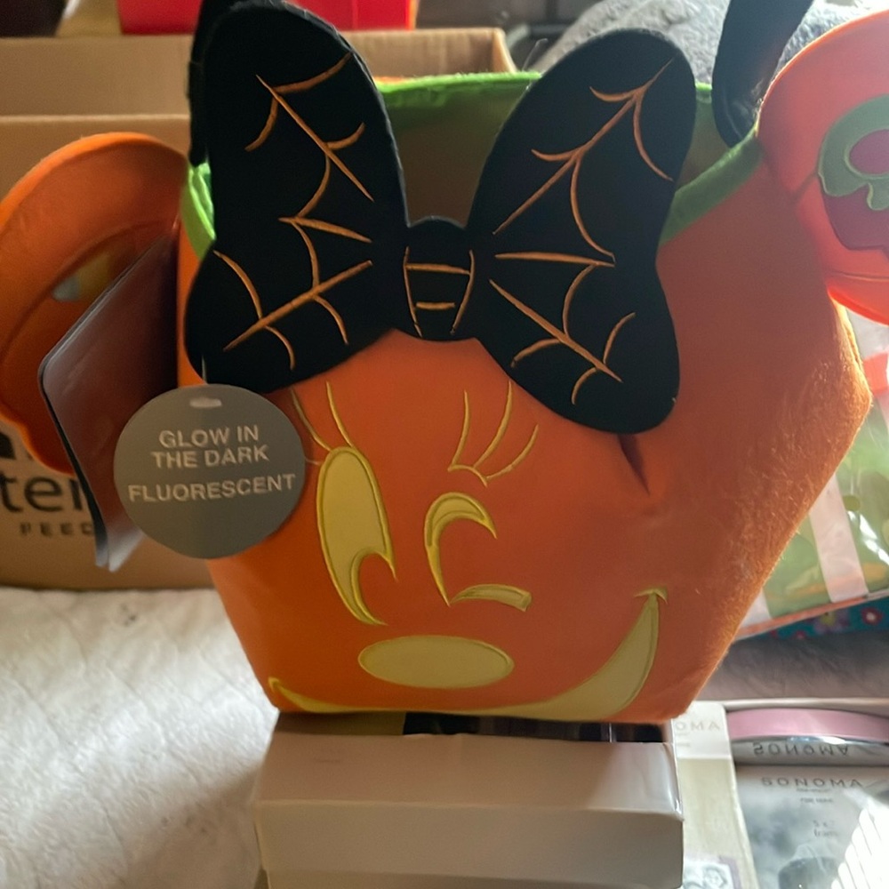 GLOW IN THE DARK PUMPKIN FOR TRICK OR TREATING FROM DISNEY STORE